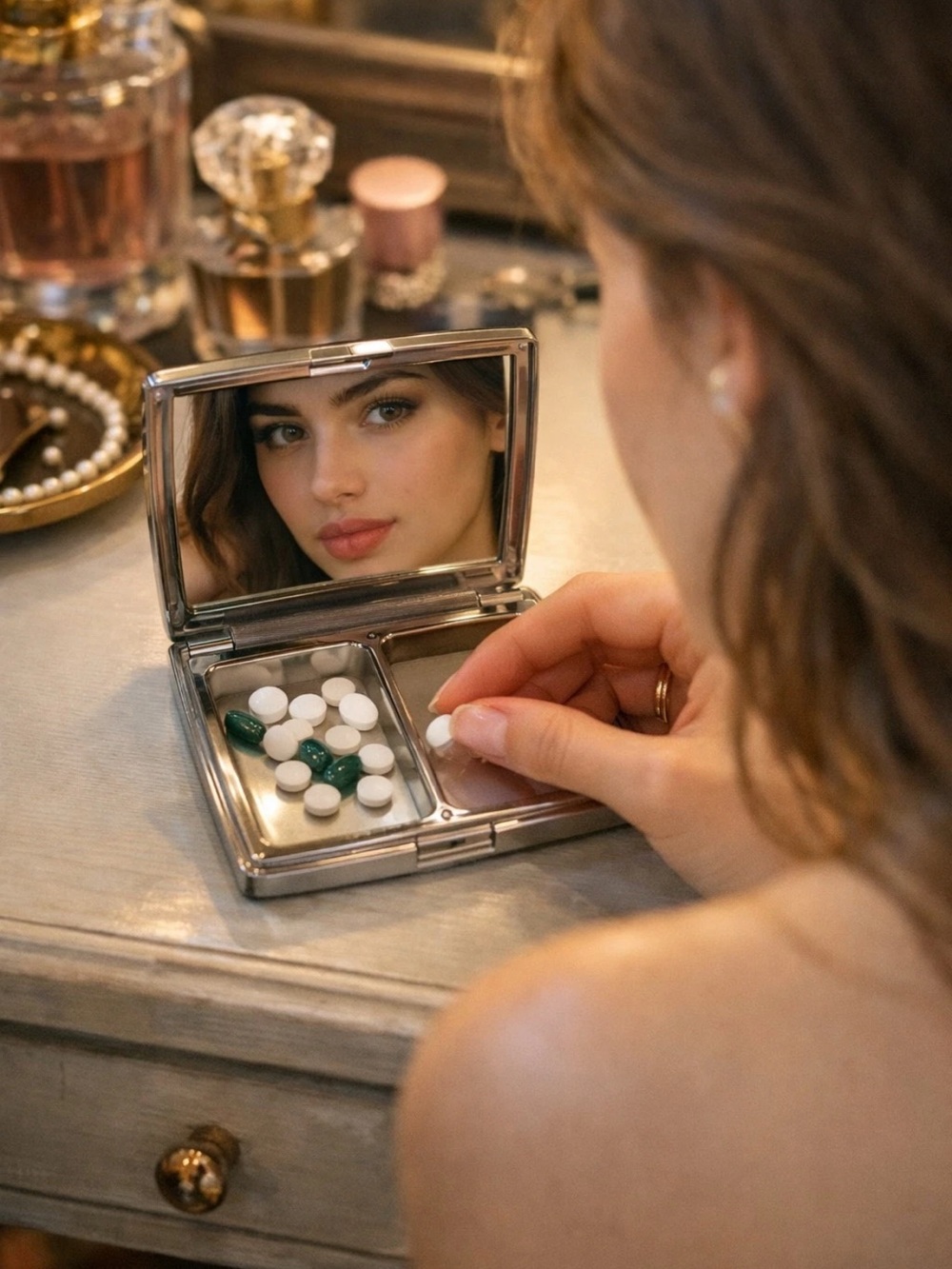 - 🌺New  Christian Dior Compact Mirror and Carry pill Case